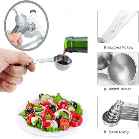 6 Pcs Stainless Steel Measuring Spoon Dosing Spoon - Oshi.pk - Buy & Sell Online