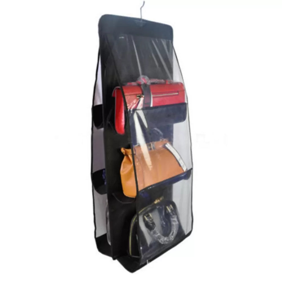 6 Pockets Double-Sided Hanging Storage Bags With Hanging Hook / Handbag, Purse, Bags Organizer - Oshi.pk - Buy & Sell Online