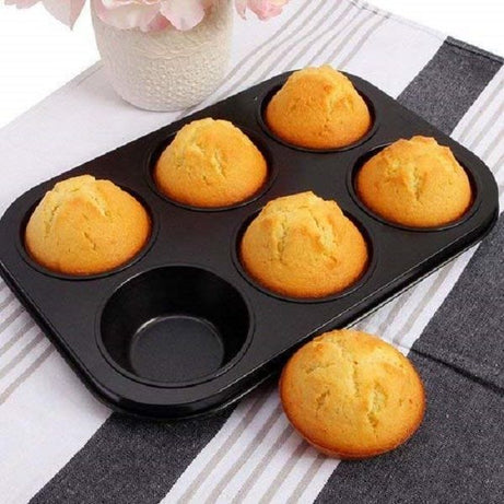 6 Slot Muffin Tray with 10pcs Measuring Cup Spoon Set and Silicon Spatula Brush Set - Oshi.pk - Buy & Sell Online