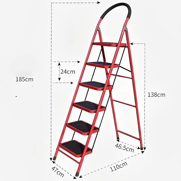 6 Step Iron Folding Ladder Stool Stepladders - Oshi.pk - Buy & Sell Online