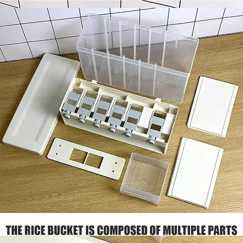 Wall-Mounted Dry Food Dispenser 6-Grid Cereal Dispensers Food Storage Container Kitchen Storage Tank - Oshi.pk - Buy & Sell Online