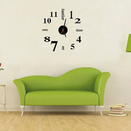 Numbers And Words DIY 3D 2mm Acrylic Wall Clock (12 Inches) - Oshi.pk - Buy & Sell Online