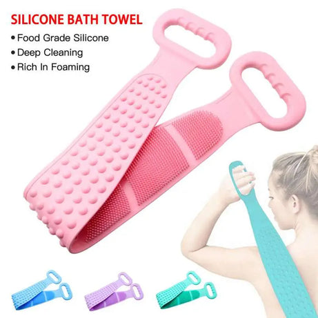 2 Pcs Silicone Back Back Brush Belt Style Scrubbing Pad for Shower - Oshi.pk - Buy & Sell Online