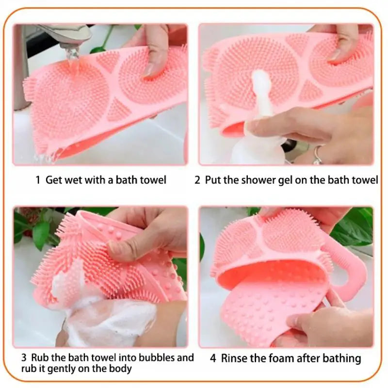2 Pcs Silicone Back Back Brush Belt Style Scrubbing Pad for Shower - Oshi.pk - Buy & Sell Online