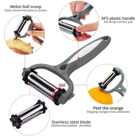 3 in 1 Multi-functional 360 Degree Rotary Kitchen Tool (Grater-Peeler-Slicer-Cutter) - Oshi.pk - Buy & Sell Online