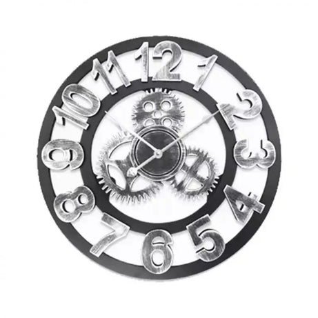 Number Wall Clock (Silver/Black)