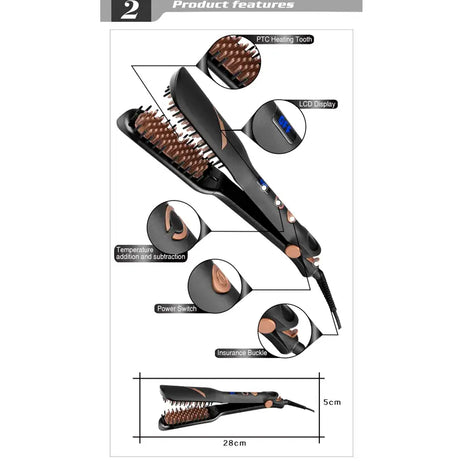 Kemei KM-785 Electric Brush Hair Straightener Comb - Oshi.pk - Buy & Sell Online