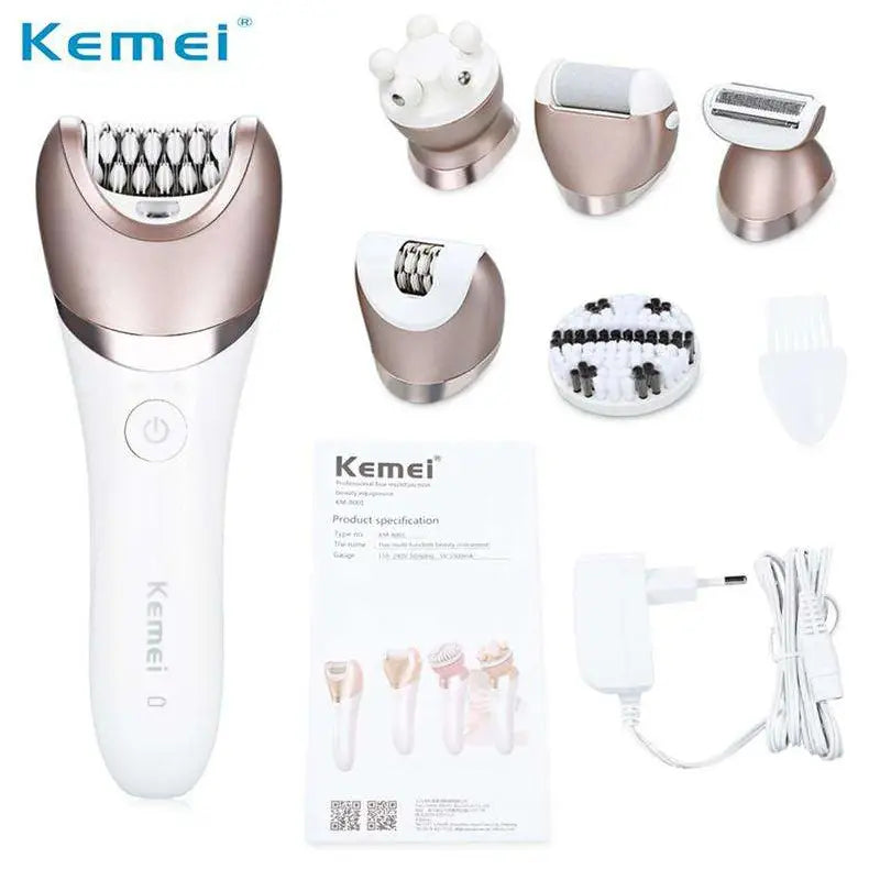 Kemei KM-8001 5 in 1 Electric Epilator Shaver Hair Remover - Oshi.pk - Buy & Sell Online