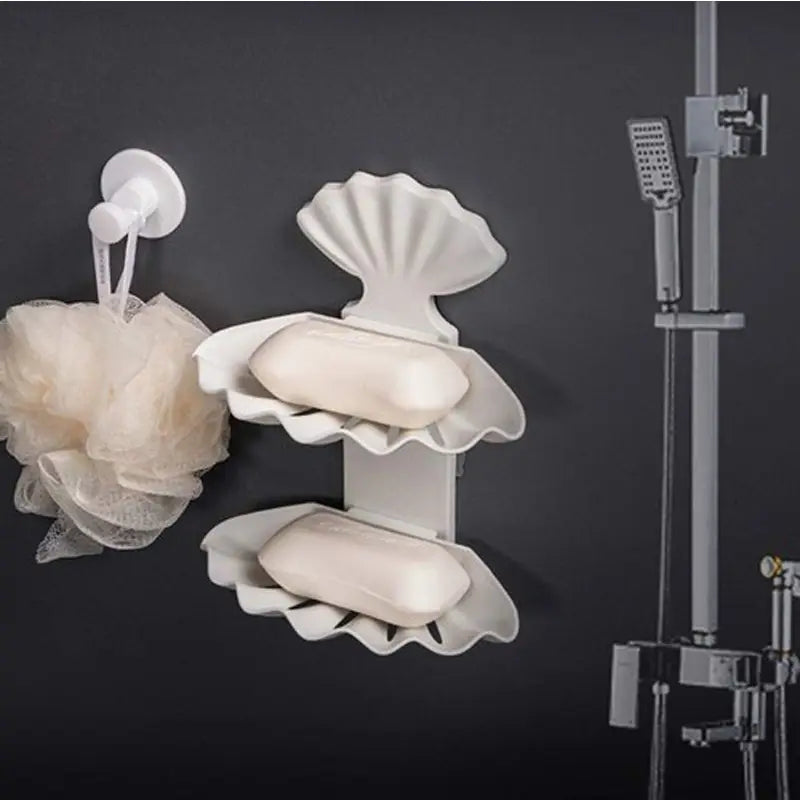 Double Layer Shell Shape Wall Mounted Bathroom Soap Holder - Oshi.pk - Buy & Sell Online