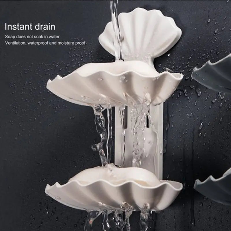 Double Layer Shell Shape Wall Mounted Bathroom Soap Holder - Oshi.pk - Buy & Sell Online