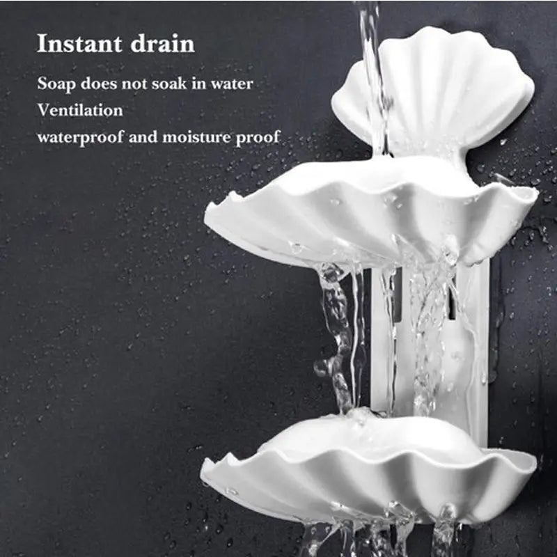 Double Layer Shell Shape Wall Mounted Bathroom Soap Holder - Oshi.pk - Buy & Sell Online