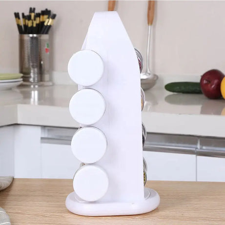 Revolving 8 Pcs Spice Rack Tower Kitchen Masala Jar - Oshi.pk - Buy & Sell Online