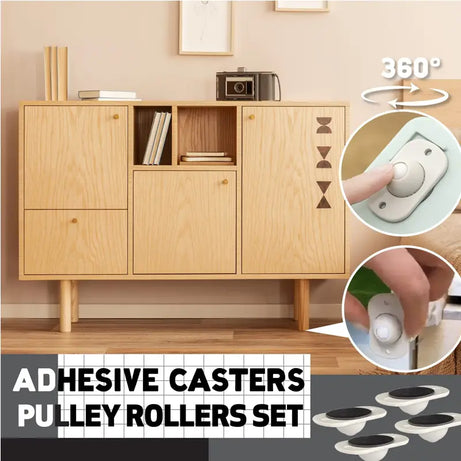 Adhesive Casters Pulley Rollers Set - Oshi.pk - Buy & Sell Online