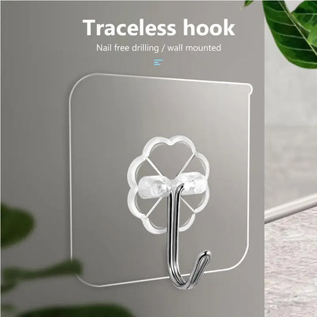 Transparent Strong Self Adhesive Door Wall Hangers Hooks (10pcs) - Oshi.pk - Buy & Sell Online