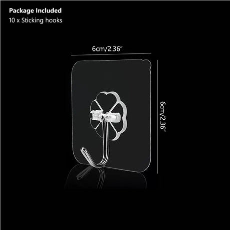 Transparent Strong Self Adhesive Door Wall Hangers Hooks (10pcs) - Oshi.pk - Buy & Sell Online
