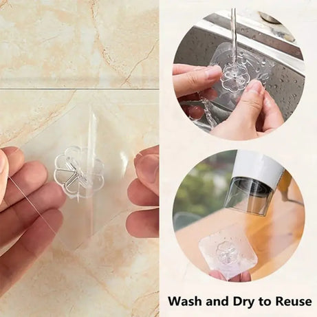 Transparent Strong Self Adhesive Door Wall Hangers Hooks (10pcs) - Oshi.pk - Buy & Sell Online