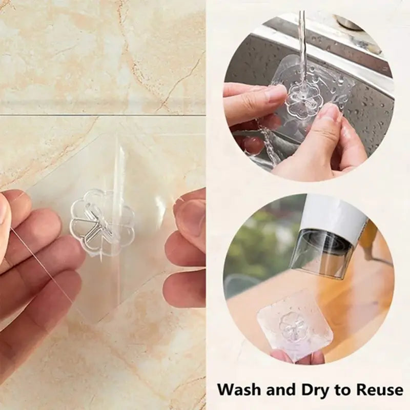Transparent Strong Self Adhesive Door Wall Hangers Hooks (12pcs) - Oshi.pk - Buy & Sell Online