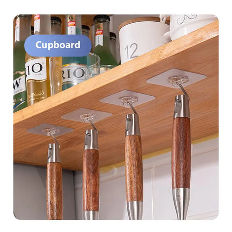 Transparent Strong Self Adhesive Door Wall Hangers Hooks (12pcs) - Oshi.pk - Buy & Sell Online