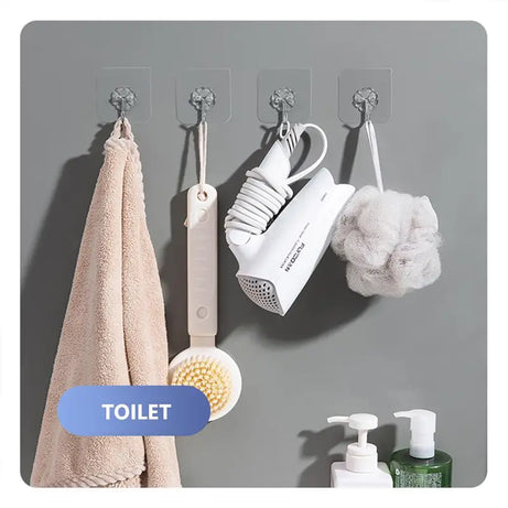 Transparent Strong Self Adhesive Door Wall Hangers Hooks (4pcs) - Oshi.pk - Buy & Sell Online