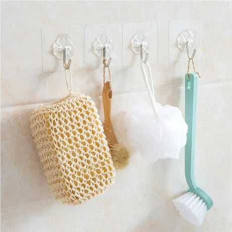 Transparent Strong Self Adhesive Door Wall Hangers Hooks (4pcs) - Oshi.pk - Buy & Sell Online