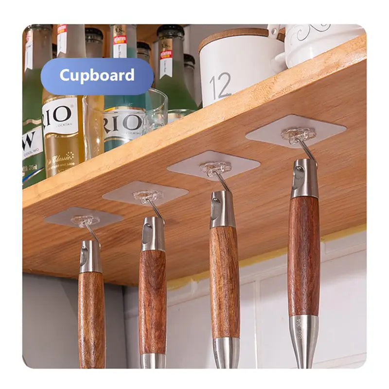 Transparent Strong Self Adhesive Door Wall Hangers Hooks (4pcs) - Oshi.pk - Buy & Sell Online