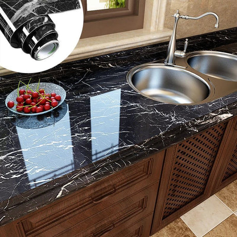 60CMx2M Self Adhesive Black Marble Sheet For Kitchen-Anti Oil And Heat Resistant Wallpaper - Oshi.pk - Buy & Sell Online