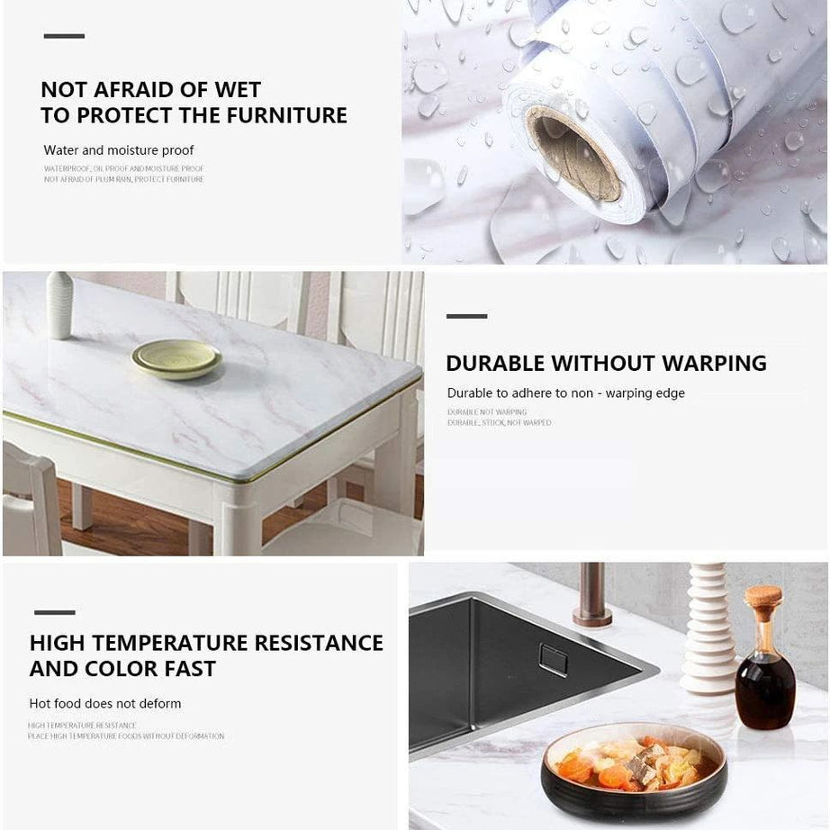 60CMx2M Self Adhesive Black Marble Sheet For Kitchen-Anti Oil And Heat Resistant Wallpaper-copy - Oshi.pk - Buy & Sell Online