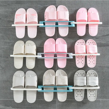 Folding Bathroom Shelf Bracket, Folding Shelf for Bathroom Wall Drain, Shoe Organizer - Oshi.pk - Buy & Sell Online