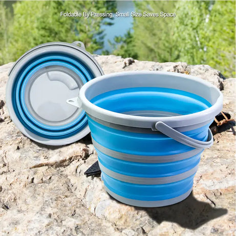 silicone folding collapsible portable water bucket (10 Ltr) - Oshi.pk - Buy & Sell Online