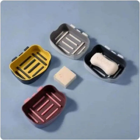 Bathroom Wall Mounted Strong Self Adhesive Soap Bar Soap Container Wall Mounted Toilet Soap Rack - Oshi.pk - Buy & Sell Online