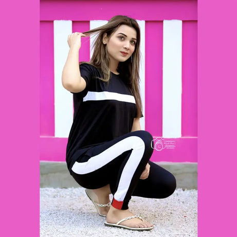 Multicolour Half Sleeves Gym Track Suit For Women - Oshi.pk - Buy & Sell Online