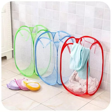 Foldable Rectangle Mesh Storage Laundry Basket - Oshi.pk - Buy & Sell Online