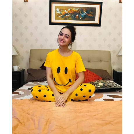 Printed Cotton Ladies Sleep Dress Night Wear with Shirt and Trouser (Design-98) - Oshi.pk - Buy & Sell Online