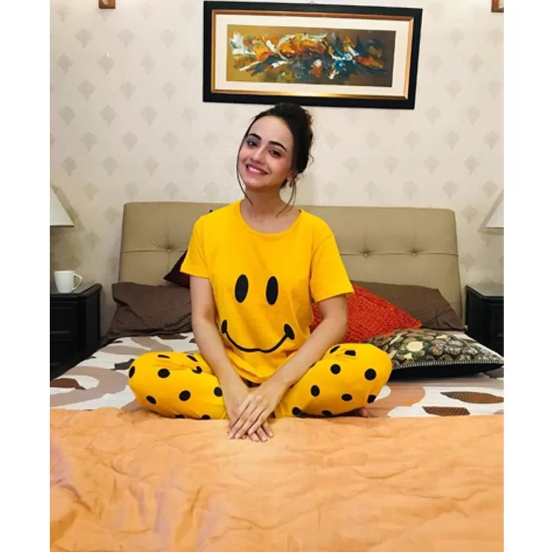 Printed Cotton Ladies Sleep Dress Night Wear with Shirt and Trouser (Design-98) - Oshi.pk - Buy & Sell Online