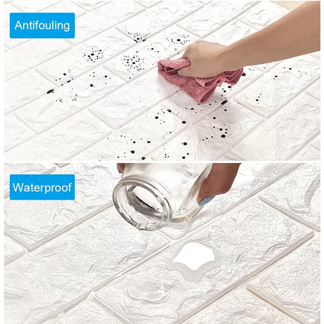 PVC 3D Moistureproof Background Wall Brick Sheet (10 Sheets) - Oshi.pk - Buy & Sell Online