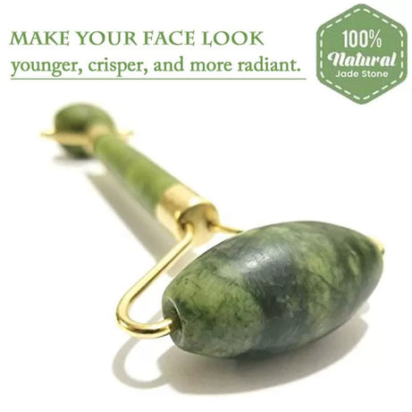 Jade Roller Face Massager With Natural Anti Aging Jade Stone For Face Eye Massage - Oshi.pk - Buy & Sell Online