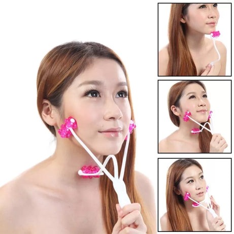 Facial Face Up Roller Massager for Slimming Remove Chin Neck Beauty Tools 2-in-1