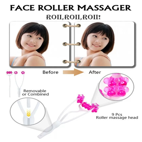 Facial Face Up Roller Massager for Slimming Remove Chin Neck Beauty Tools 2-in-1 - Oshi.pk - Buy & Sell Online