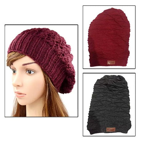 Pack of 2 – Best Quality Winter Warm Long Cap for Women - Oshi.pk - Buy & Sell Online