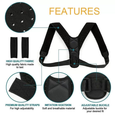 Adjustable Back Posture Corrector Clavicle Spine Back Shoulder Lumbar Brace Support Belt Posture Correction Prevents Slouching - Oshi.pk - Buy & Sell Online