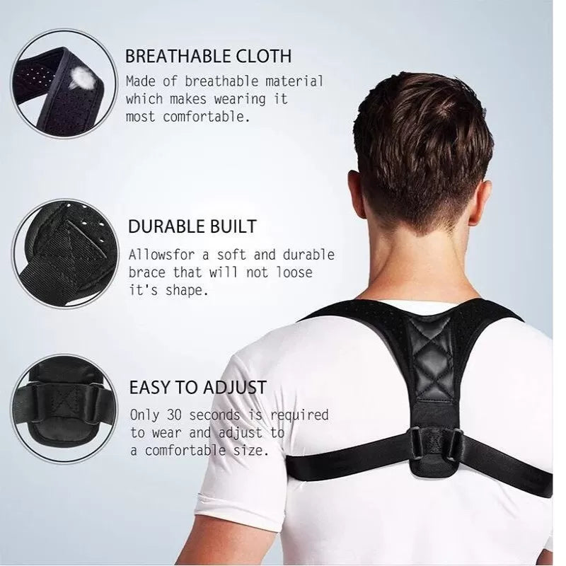 Adjustable Back Posture Corrector Clavicle Spine Back Shoulder Lumbar Brace Support Belt Posture Correction Prevents Slouching - Oshi.pk - Buy & Sell Online