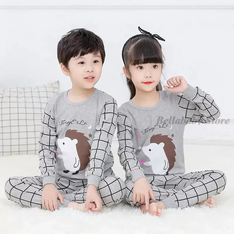 Baby Or Baba Grey Porcupine print Kids Night Suit (KD-048)