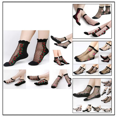 4 Pairs - Imported Ultra-Thin Elastic Transparent Socks for Women - Oshi.pk - Buy & Sell Online