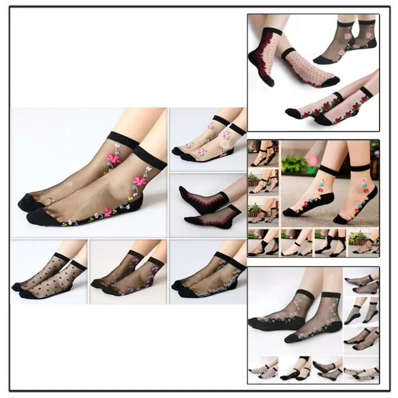 4 Pairs - Imported Ultra-Thin Elastic Transparent Socks for Women - Oshi.pk - Buy & Sell Online