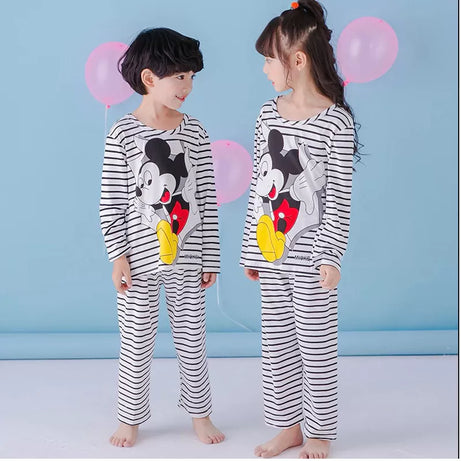 Baby Or Baba Black Lining Micky Mouse Print Kids Night Suit (KD-052)