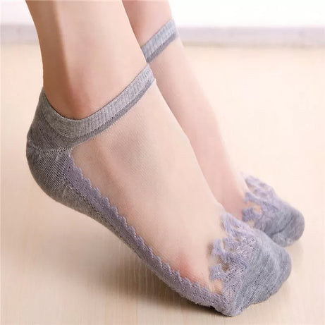 4 Pairs– Imported Net Fancy Half Socks for Women