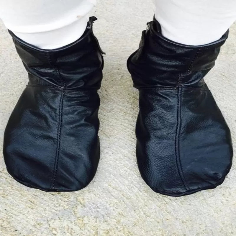 Rexine Winter Socks Zipper Halal Leather Ankle Socks Slippers For Woman - Oshi.pk - Buy & Sell Online