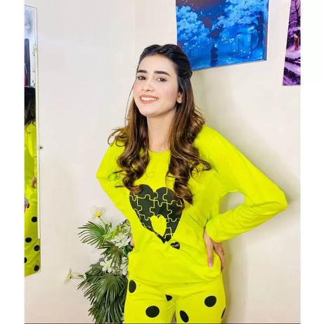 Printed Cotton Ladies Sleep Dress Night Wear With Shirt And Trouser (Design-143) - Oshi.pk - Buy & Sell Online