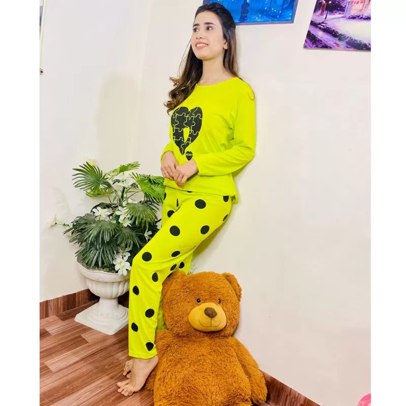 Printed Cotton Ladies Sleep Dress Night Wear With Shirt And Trouser (Design-143) - Oshi.pk - Buy & Sell Online