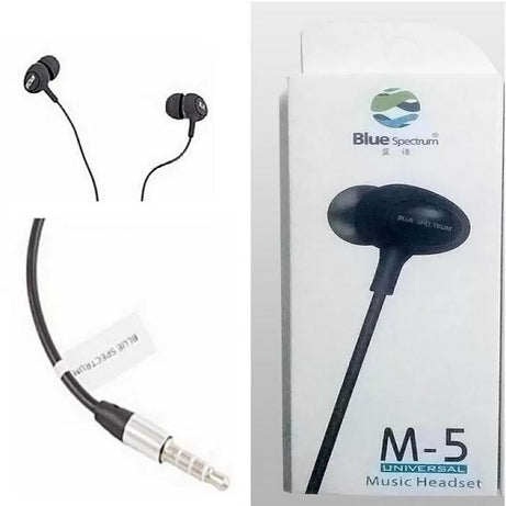 Blue Spectrum M-5 Earphones | Headphones | Handfree for All Smartphones Android & IOS - Black and White - Oshi.pk - Buy & Sell Online